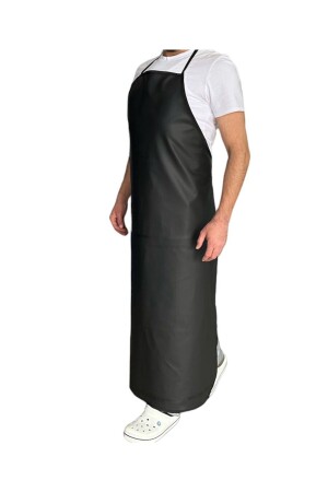 Su Geçirmez Suni Deri Bulaşık Önlüğü Siyah Lüx (KOPMAZ BİYELİ) - Bekiz Tela