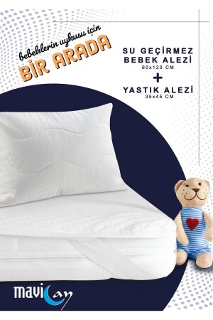 Su Sıvı Geçirmez Bebek Alezi 60x120 Yatak Koruyucu Yastık Alezi - 2