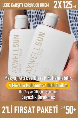 Sun Care Cream Leke Karşıtı Koruyucu Güneş Krem Spf50 125 ml 2 Adet AA59484 - 2