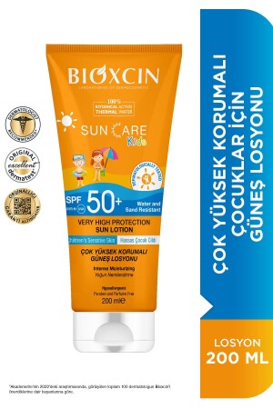 Sun Care Kinder-Sonnencreme mit sehr sehr hohem Schutzfaktor 50 LSF – 100 % pflanzlicher Wirkstoff, 200 ml - Bioxcin