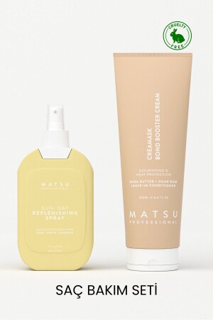 Sun Day Isı Koruyucu Saç Bakım Spreyi Ve Creamask Durulanmayan Bağ Onarıcı Krem Maske - Matsu