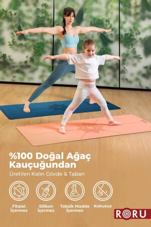 Sun Ekstra Kaydırmaz Yoga Egzersiz Matı 185 x 68 cm 4 mm Kuru - Nemli Ellere- Kauçuk- İndigo - 3