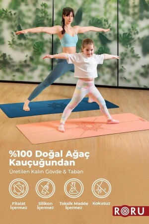 Sun Extra rutschfeste Yoga-Übungsmatte 185 x 68 cm 4 mm trocken – für feuchte Hände – Gummi – Indigo - 4