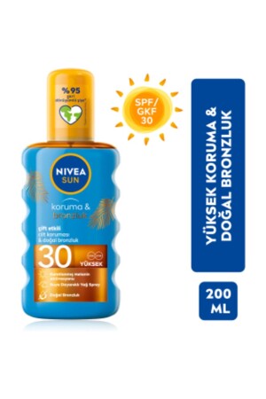 Sun SPF30 Koruma & Bronzluk Güneş Yağı 200 ml Sprey,Yüksek Güneş Koruyucu ve Doğal Bronzlaştırıcı 4005900253811 - 1