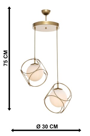 Suna 2. Kronleuchter aus antikweißem Glas BEG1015BEG02 - 9