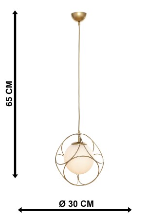 Suna Single Kronleuchter aus antikweißem Glas BEG1015BEG01-1 - 7