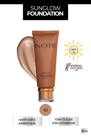 Sunglow Foundation Işıltılı Bronzlaştırıcı Fondöten 10 - 2