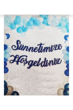Sünnetimize Hoşgeldiniz Kaligrafi Banner Sünnet Süsü - Balonevi