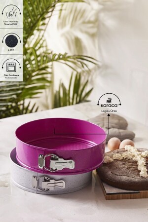 Super-Set mit 2 Kuchenformen, Grau-Fuchsia, 28/24 cm, 153. 03. 06. 8147-1 - Karaca