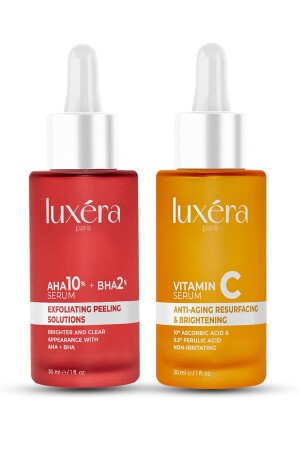 Süper Aydınlatıcı Ton Eşitleyici Leke Gözenek Akne Karşıtı Set Vitamin C - Kırmızı Peeling LUX210 - 2