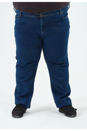 Super Battal Plus Size Herren Jeans Hose Lycra Battal 1501 Dunkelblau - 1