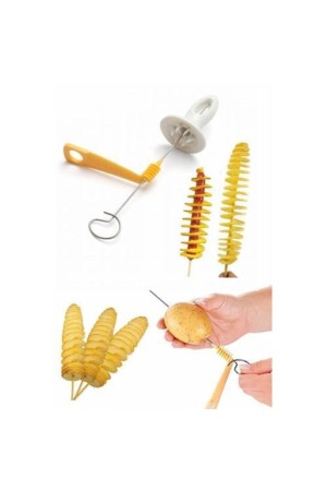 Super Chopper Slicer 4 Spieße Geschenk-Spiral-Kartoffelschneider-Set auf einem praktischen Stock STBYS-1302 - 5