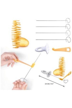 Super Chopper Slicer 4 Spieße Geschenk-Spiral-Kartoffelschneider-Set auf einem praktischen Stock STBYS-1302 - 6