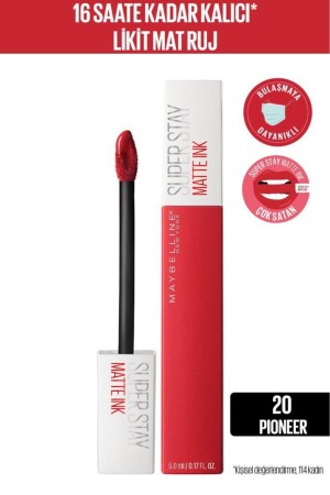 Super Stay Matte Ink Likit Mat Ruj - 20 - Kırmızı - Maybelline New York
