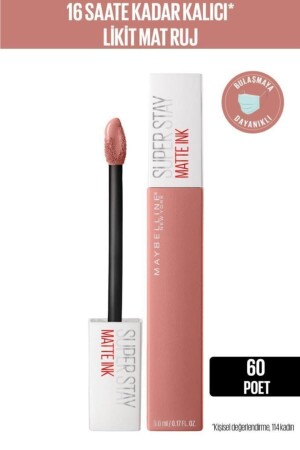 Super Stay Matte Ink Unnude Likit Mat Ruj - 60 Poet - Nude - 1