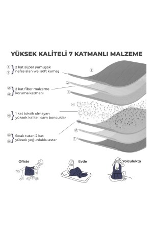 Süper Yumuşak Wellsoft Ağırlıklı Yorgan - Battaniye- 5 kg- Gri- Çift Taraflı- Tek Kişilik- 60kg altı - 6