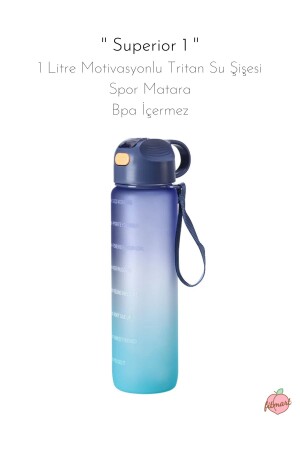 „Superior 1“ – 1 Liter motivierende Tritan-Wasserflasche, Sportwasserflasche – BPA-frei - 1