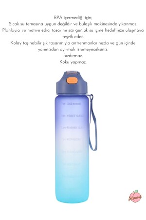 „Superior 1“ – 1 Liter motivierende Tritan-Wasserflasche, Sportwasserflasche – BPA-frei - 3