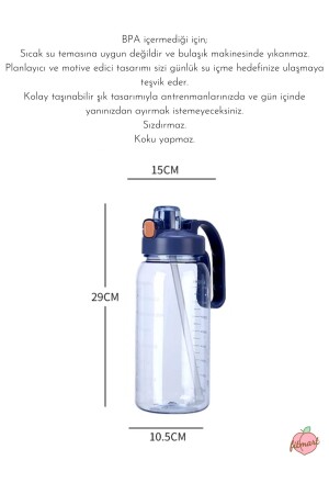 „Superior 2“ 2 Liter motivierende Tritan-Wasserflasche mit hohem Fassungsvermögen, Sportwasserflasche – BPA-frei - 3