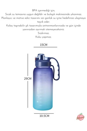 „Superior 2“ 2 Liter motivierende Tritan-Wasserflasche mit hohem Fassungsvermögen, Sportwasserflasche – BPA-frei - 3