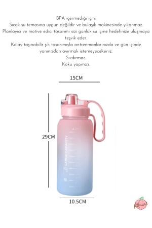 ''Superior 2'' 2 Liter motivierende Tritan-Wasserflasche mit hohem Fassungsvermögen, Sportwasserflasche – BPA-frei - 3