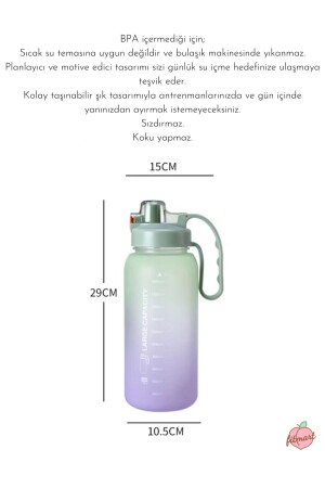 '' Superior 2 '' 2 Litre Motivasyonlu Yüksek Kapasite Tritan Su Şişesi Spor Matara - Bpa Içermez - 3