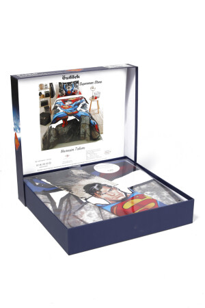 Superman Stone Single Licensed Kinder-Bettbezug-Set, Grau, 8697353450716 - 8