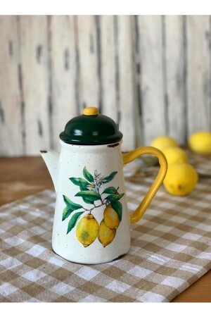 جنجر سيراميكي مصنوع يدويا مع غطاء - ليمون خضراء SURAHI152 - Handmadesign