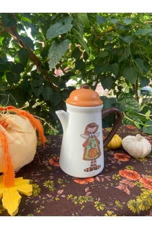 جنجر سيراميكي مصنوع يدويا مع غطاء - فتاة في ثوب نمط الخوخ SURAHI161 - Handmadesign