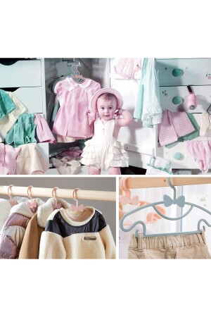 Süße 24 Stück blaue Baby-Kleiderbügel 30 cm Schleife Schmetterling Baby Kinder Kleiderbügel SW024 - 9