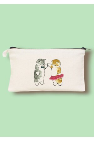 Süße Katzen-Valentinstag-Geschenk-Clutch-Tasche – Make-up-Tasche – Federmäppchen – Stifthalter 12–18 - 1