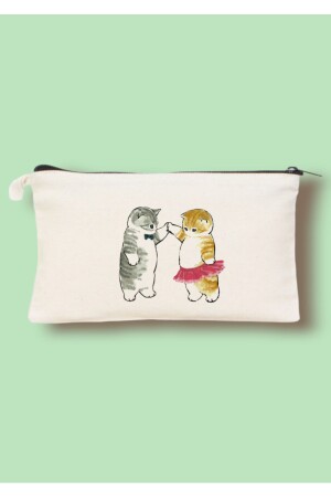 Süße Katzen-Valentinstag-Geschenk-Clutch-Tasche – Make-up-Tasche – Federmäppchen – Stifthalter 12–18 - 2