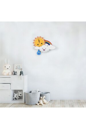 Süße Wolke, Sonne und Regenbogen Kinderzimmer Holzwanduhr Elf-2312025-3d ELF-2312025 - 5