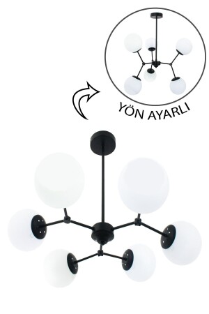 Süßes 6-teiliges schwarzes Tischset Kronleuchter-weißes Glas 3136 06 0100 08 01 - 1