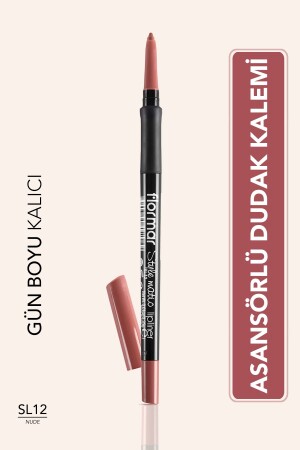 Suya Dayanıklı Asansörlü Dudak Kalemi (Nude) - Stylematic Lipliner - SL12 - 8690604497089 0717030 - 1