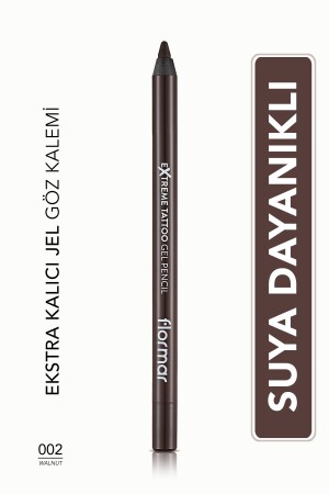 Suya Dayanıklı Jel Göz Kalemi (KOYU KAHVE) - Extreme Tattoo Gel Pencil - 002 Walnut - 8682536028844 - 2