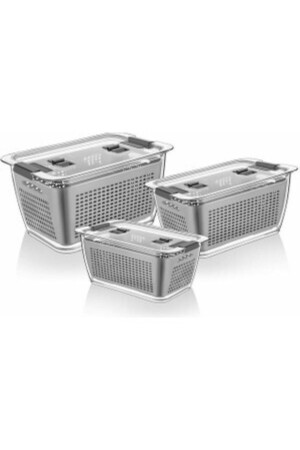 Süzgeçli Bölmeli Klimalı Buzdolabı Organizer Ve Saklama Kabı (2,5 Lt-5 Lt-9 Lt) SDX14658 - Lossa