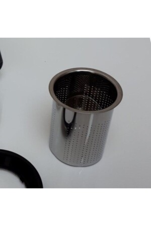 Süzgeçli Cam Demlik 900 Ml Tea Pot Çaydanlık Siyah Şener-900ml - 3