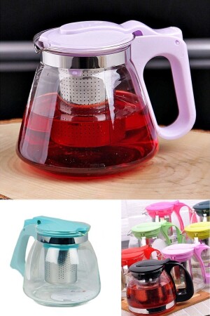 Süzgeçli Cam Demlik Tea Pot1100 Ml -çay Kahve Ve Bitki Çayı Çaydanlığı TYC00125334725 - 1