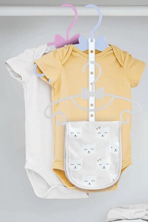 Sweet 12 Adet Pembe Bebek Elbise Askısı Fiyonklu Kelebek Bebek Çocuk Kıyafet Askısı - 6