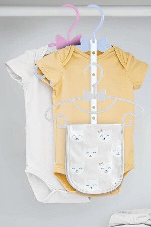 Sweet 18 Adet Pembe Bebek Elbise Askısı 30 Cm Fiyonklu Kelebek Bebek Çocuk Kıyafet Askısı - 6