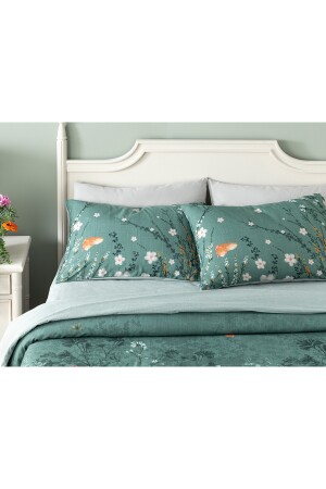 Sweet Spring Dijital Baskılı Soft Cotton Çift Kişilik Nevresim Takımı 200x220 Cm Yeşil 240027 - 4