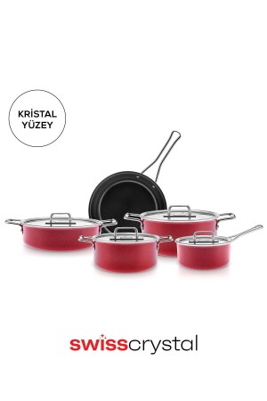 Swiss Crystal Mastermaid 9 Parça Tencere Seti Imperial Red - 2