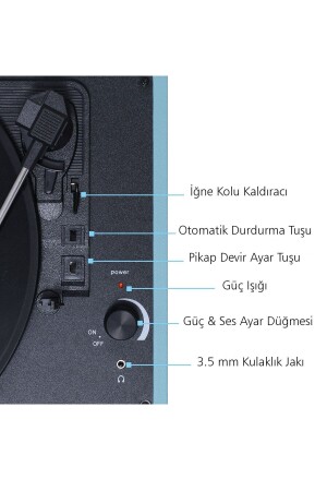 T316 Blauer Retro-Taschen-Plattenspieler – kann alle Schallplatten abspielen T316 BLAU - 3