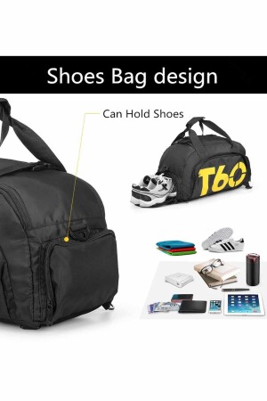 T60 Gym Fitness Sport Sporttasche mit Schultergurt Unisex Sport- und Reisetasche T-60BLACK-BYZ - 10