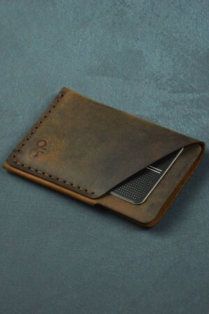 Taba Minimal Handgefertigter Kartenhalter aus echtem Leder P2943S8666 - 3