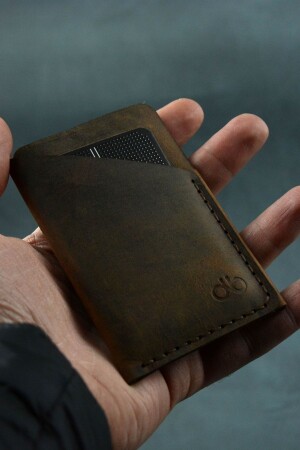 Taba Minimal Handgefertigter Kartenhalter aus echtem Leder P2943S8666 - 1