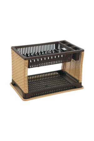 Tabaklık Bulaşıklık Örgü Rattan 2 Katlı sp-180 - 3