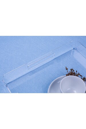 Tablett aus transparentem Plexiglas, 35 x 25 cm, Serviertablett für Kaffee, Tee und Präsentation, transparentes Plexiglas - 5