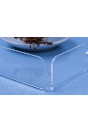 Tablett aus transparentem Plexiglas, 35 x 25 cm, Serviertablett für Kaffee, Tee und Präsentation, transparentes Plexiglas - 6
